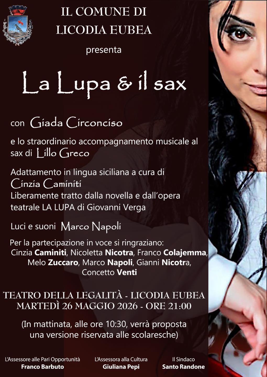 "La Lupa & il Sax" (inizio ore 21.00)