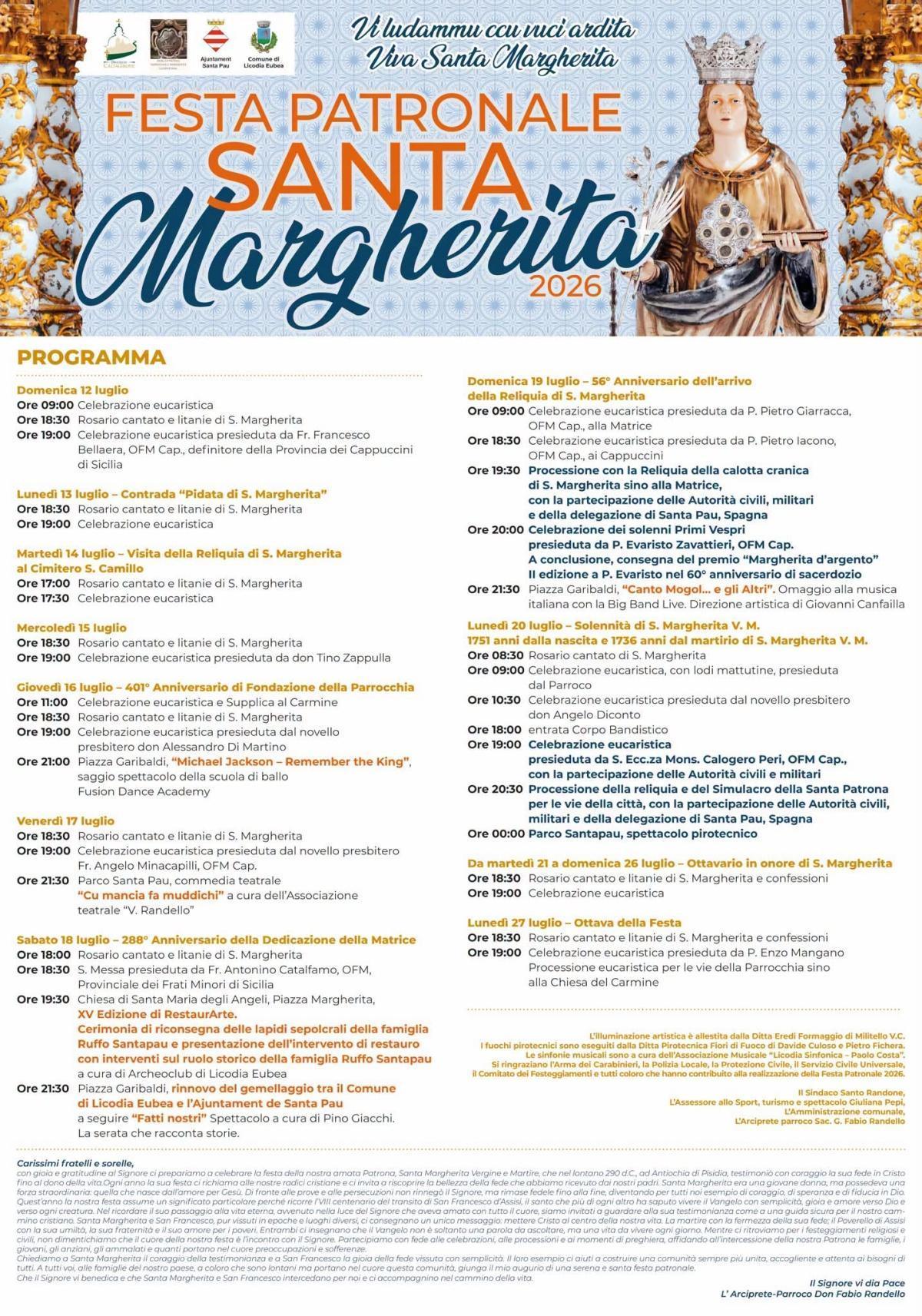 Festa Patronale Santa Margherita 2026