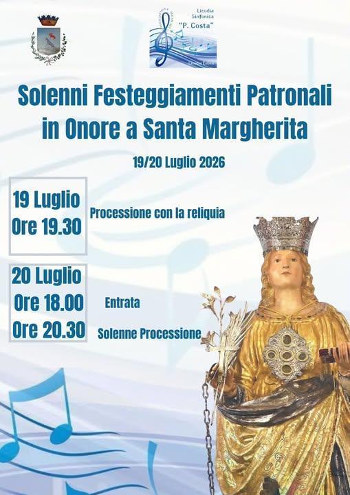 Solennità di S. Margherita V. M. - 1751 anni dalla nascita e 1736 anni dal martirio di S. Margherita V. M. Solennità di S. Margherita V. M. - 1751 anni dalla nascita e 1736 anni dal martirio di S. Margherita V. M.