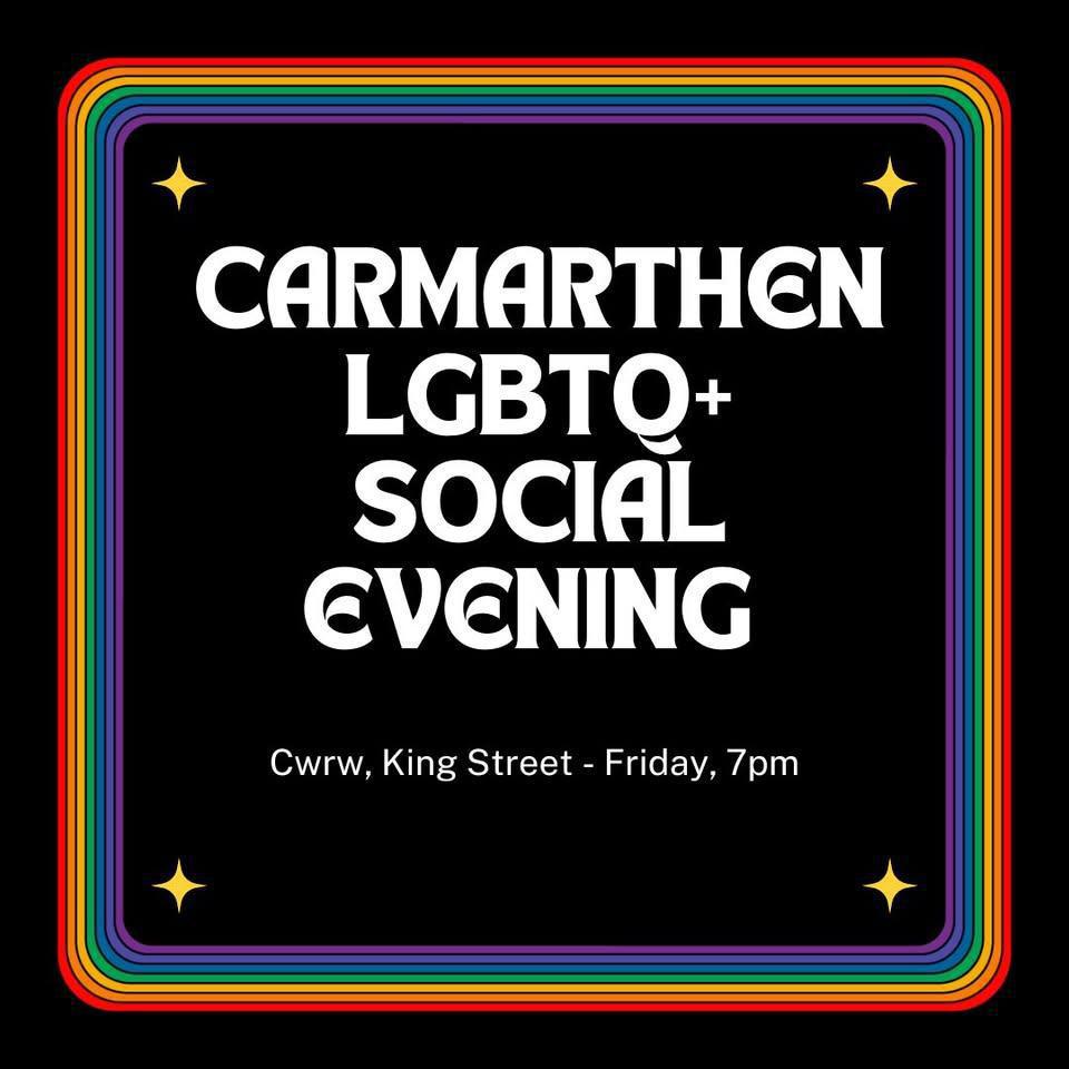 Carmarthen LGBTQ+ Social Evening @ CWRW Carmarthen LGBTQ+ Social Evening @ CWRW