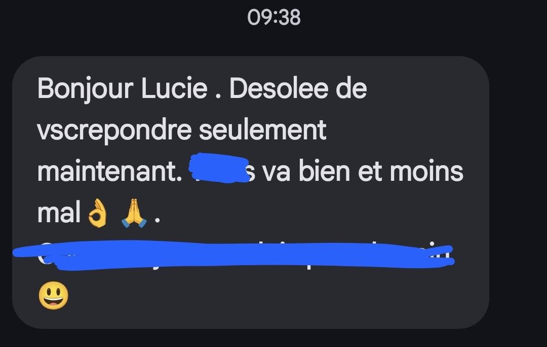 Retour "couper le feu" et douleurs