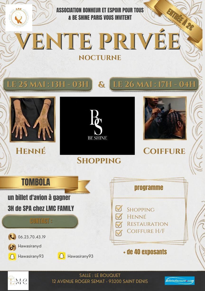 Vente privée nocturne à Saint-Denis : deux jours de shopping, beauté et détente