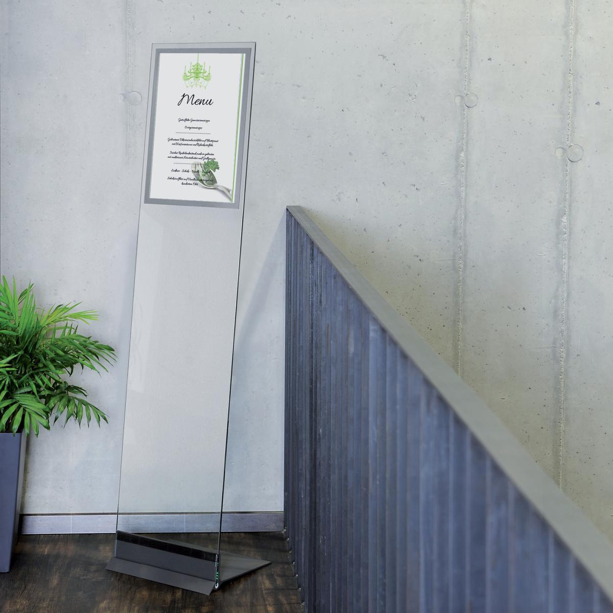 Portainformazioni in Vetro con Tasca Magnetica Portainformazioni in Vetro con Tasca Magnetica