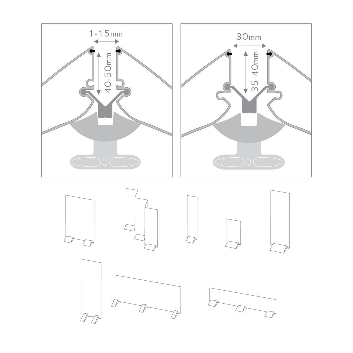 Base in Alluminio ad Incastro per Pannelli Base in Alluminio ad Incastro per Pannelli