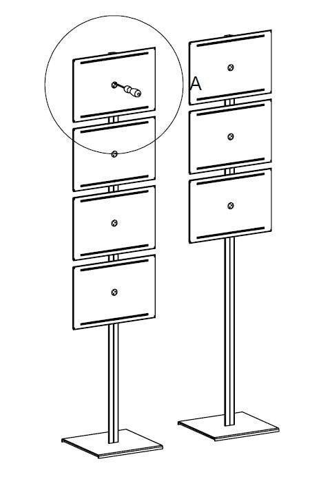 Espositore da Terra con Tasche Portainformazioni Espositore da Terra con Tasche Portainformazioni