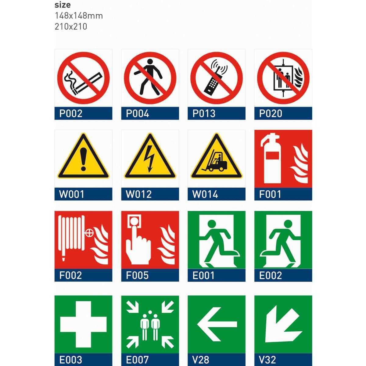 Segnaletica di Sicurezza Luminescente Quadrata Segnaletica di Sicurezza Luminescente Quadrata