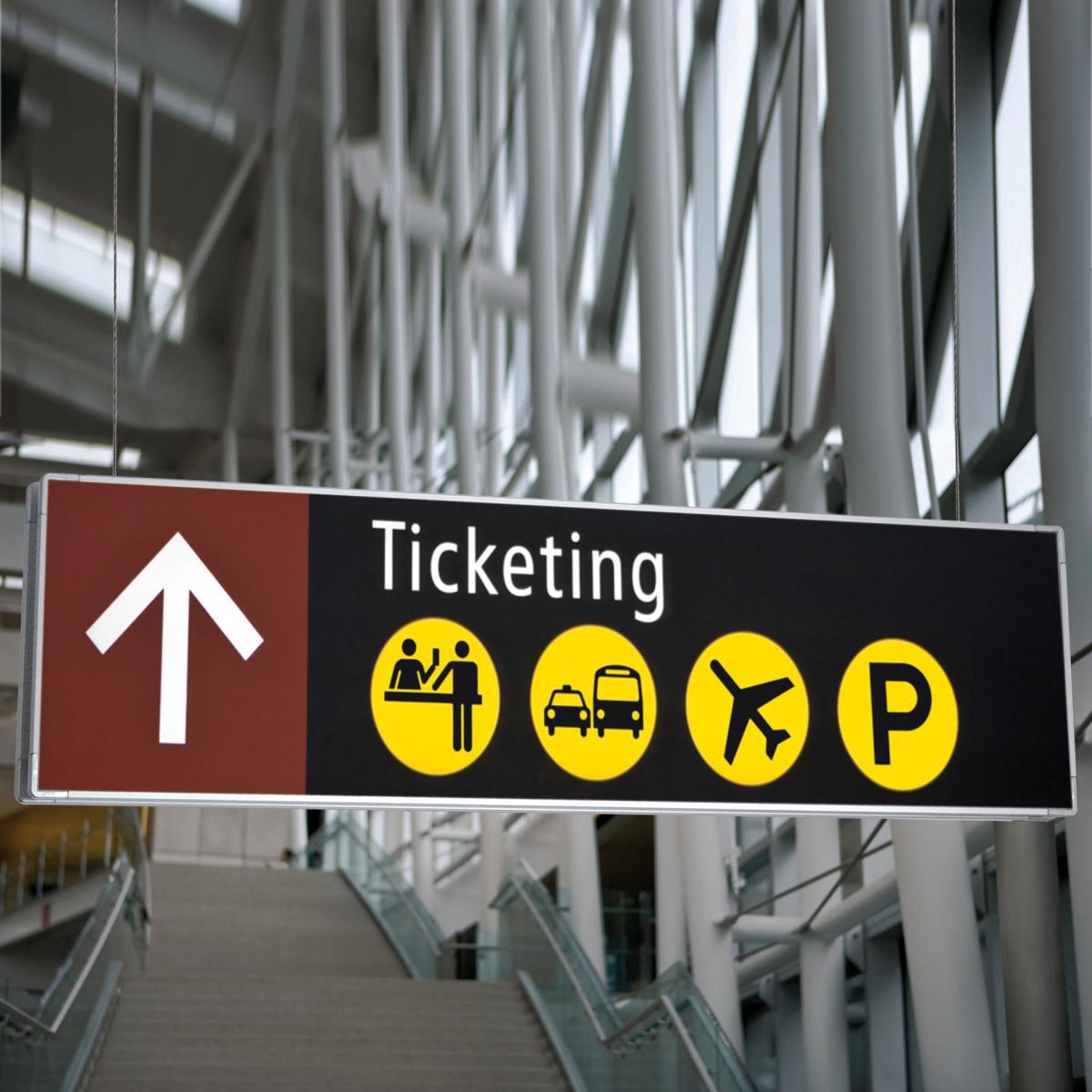 Cartello Modulare Intercambiabile da Soffitto Cartello Modulare Intercambiabile da Soffitto