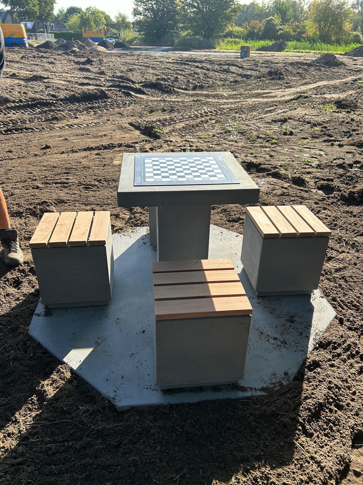 Schaaktafels geplaatst Schaaktafels geplaatst