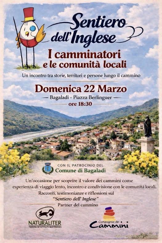 Sentiero dell'Inglese - I camminatori e le comunità locali - Un incontro tra storie, territori e persone lungo il cammino (inizio ore 18.30)