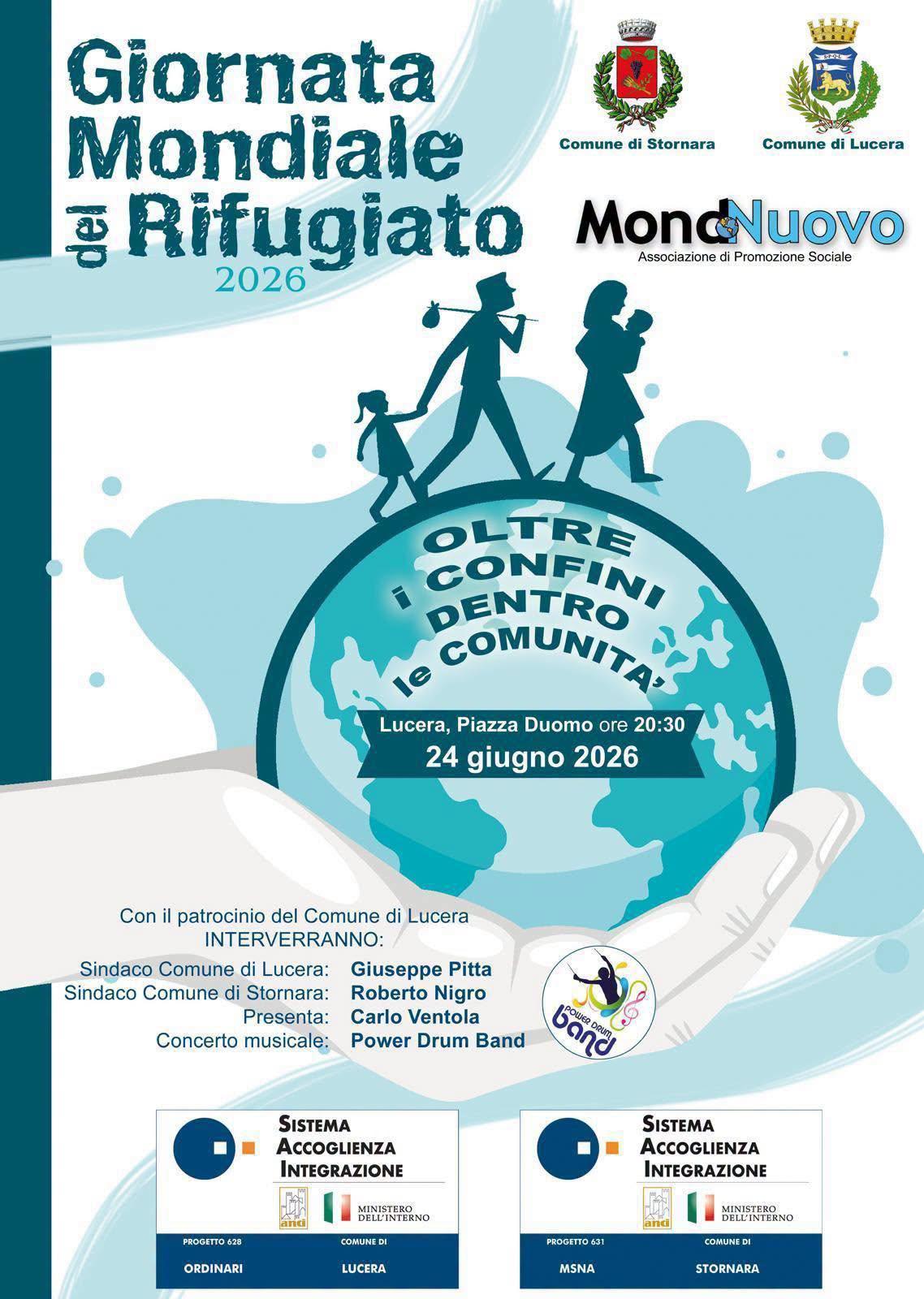 Giornata Mondiale del Rifugiato (inizio ore 20.30)