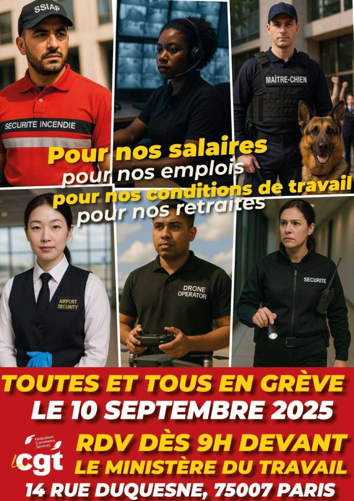 Salariés de la sécurité privée, tous mobilisés le 10 septembre 2025 à Paris
