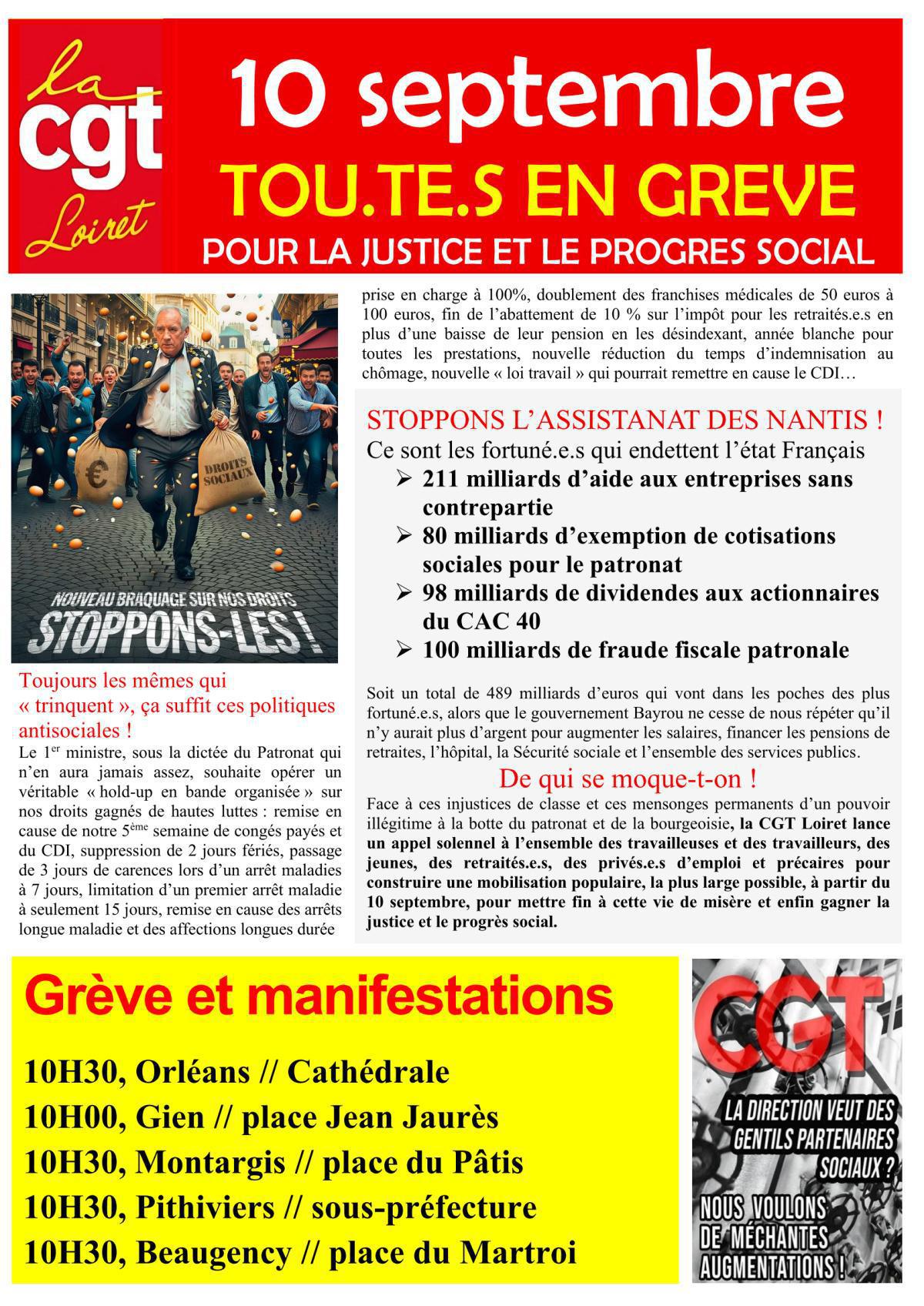 Tout.e.s en grève à partir du 10/09