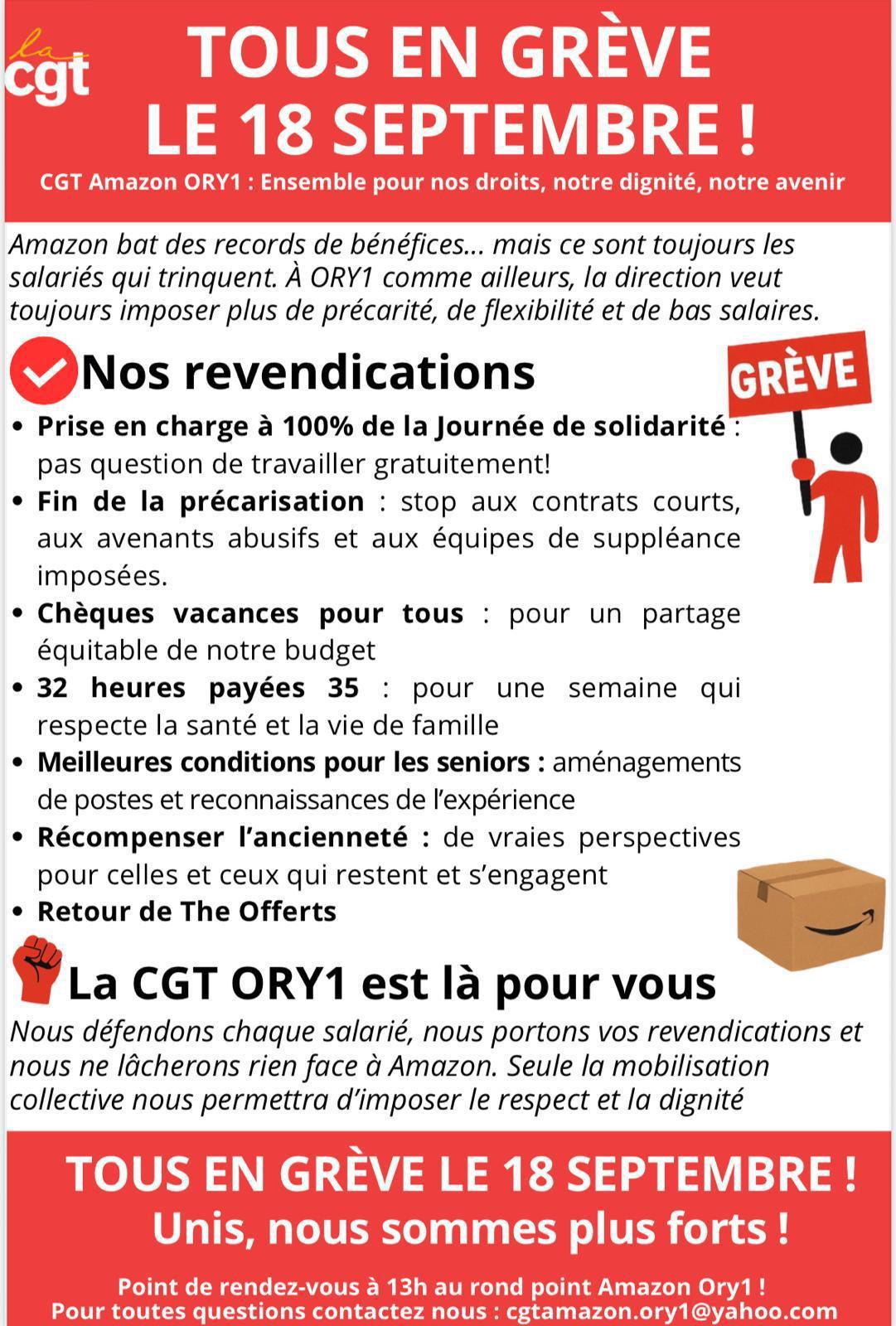 Rassemblement progressiste à Amazon le 18 septembre 2025