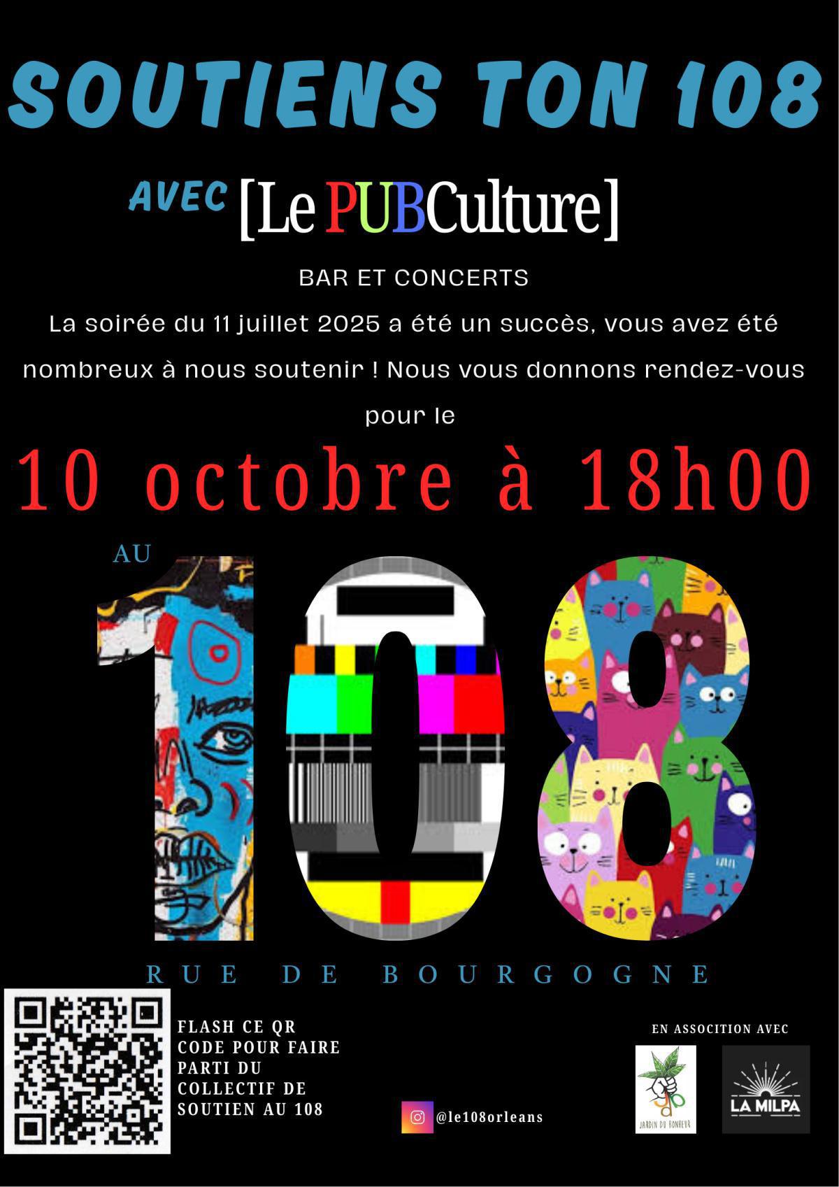 Soirée de soutien au 108
