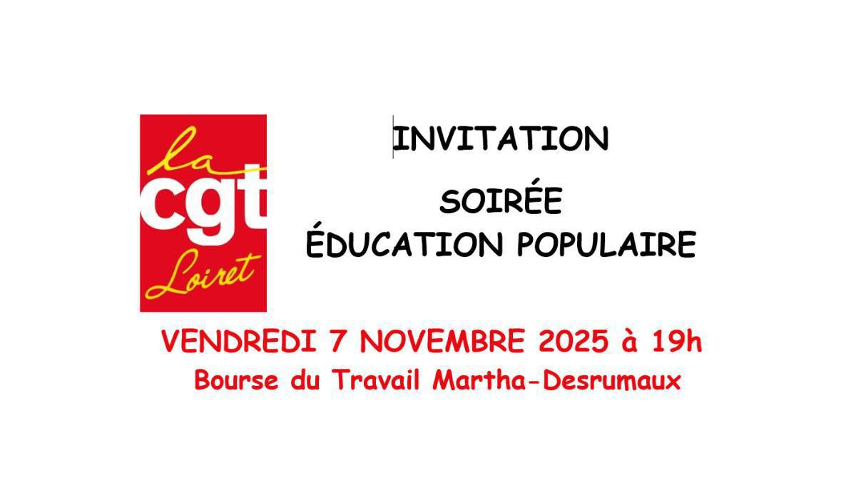 SOIRÉE ÉDUCATION POPULAIRE