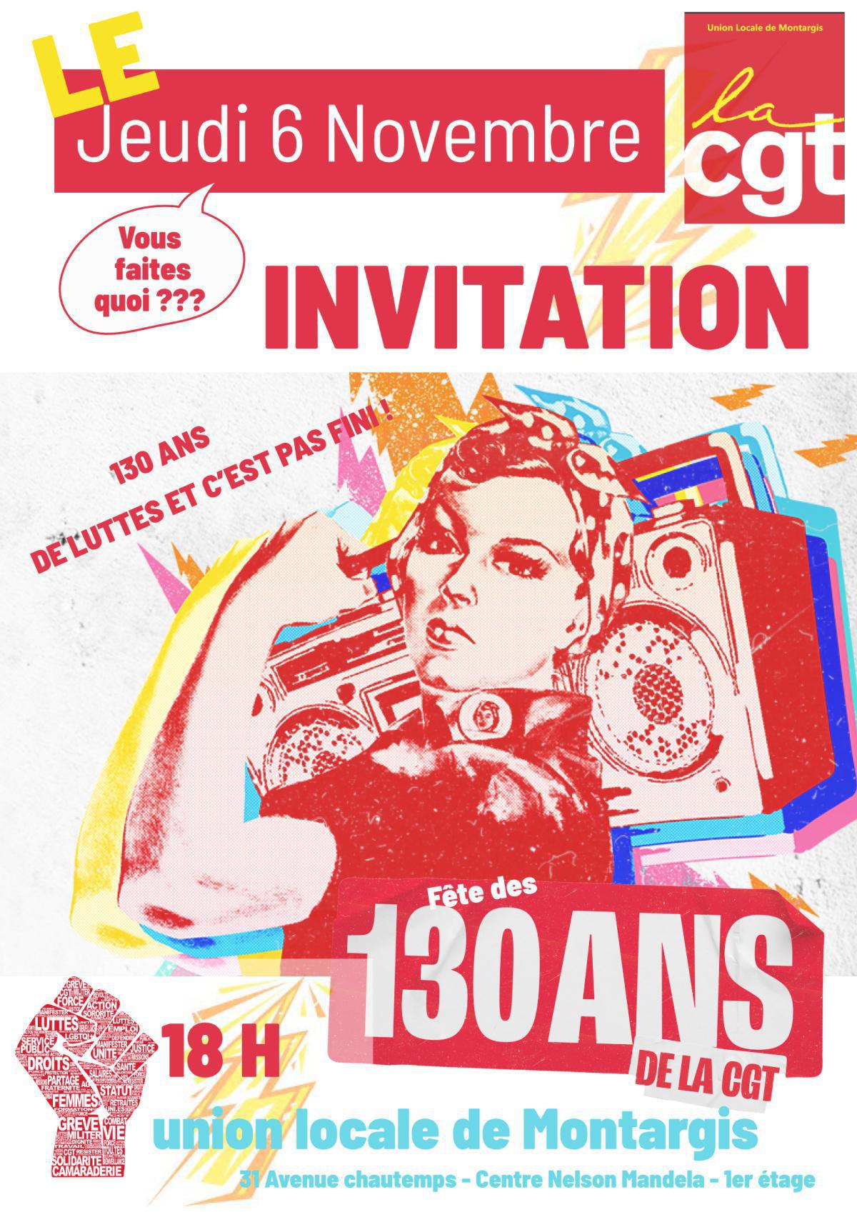 📢 MONTARGIS — 130 ans de la CGT 🎉