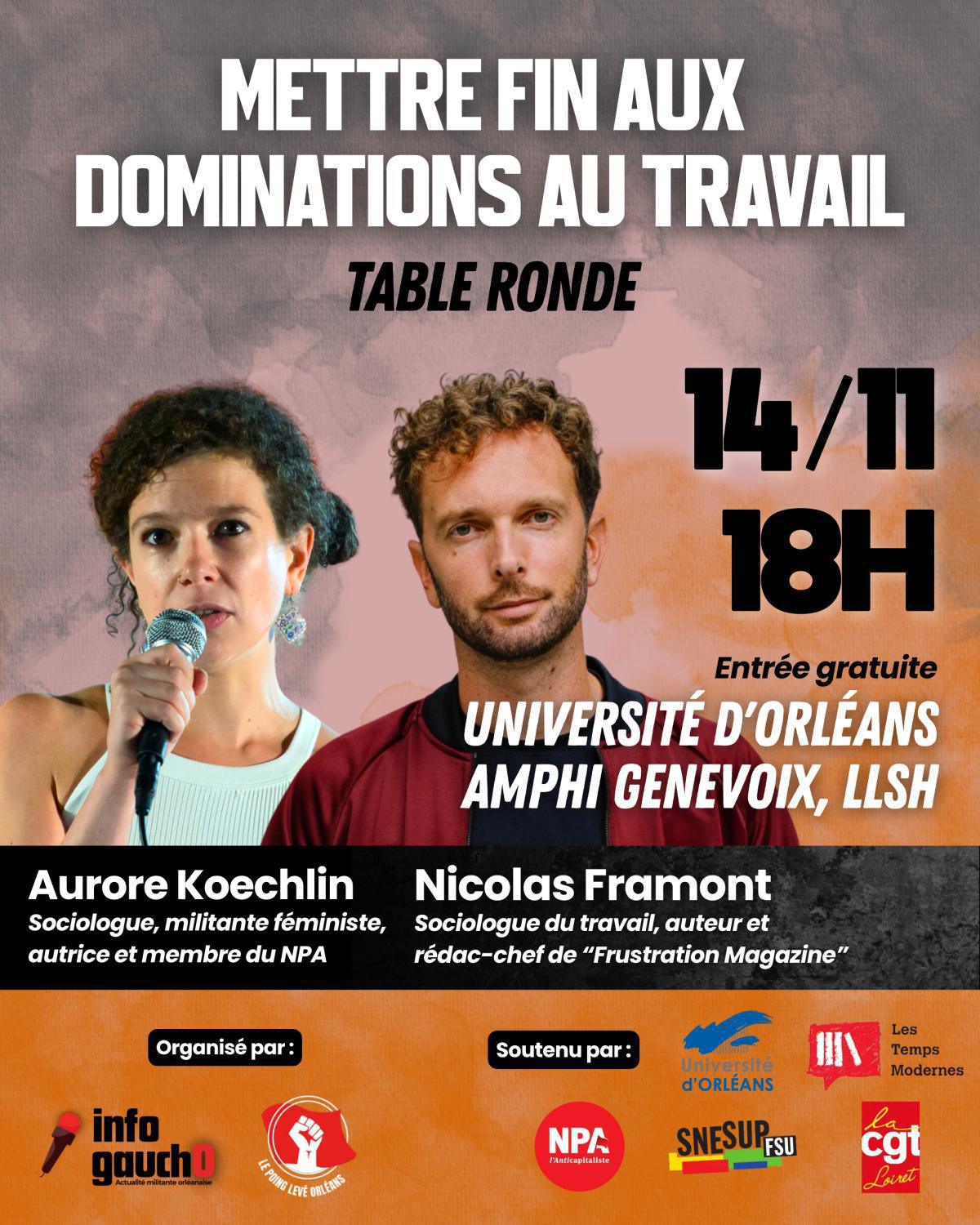 "Mettre fin aux dominations au travail" – 14 novembre