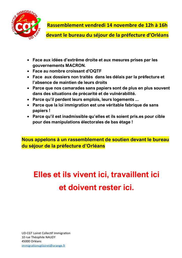 Rassemblement de soutien – Vendredi 14 novembre