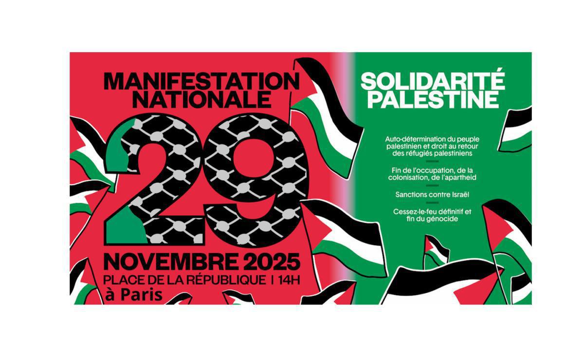 ✊ Manifestation nationale pour une paix juste et durable entre Palestiniens et Israéliens ✊