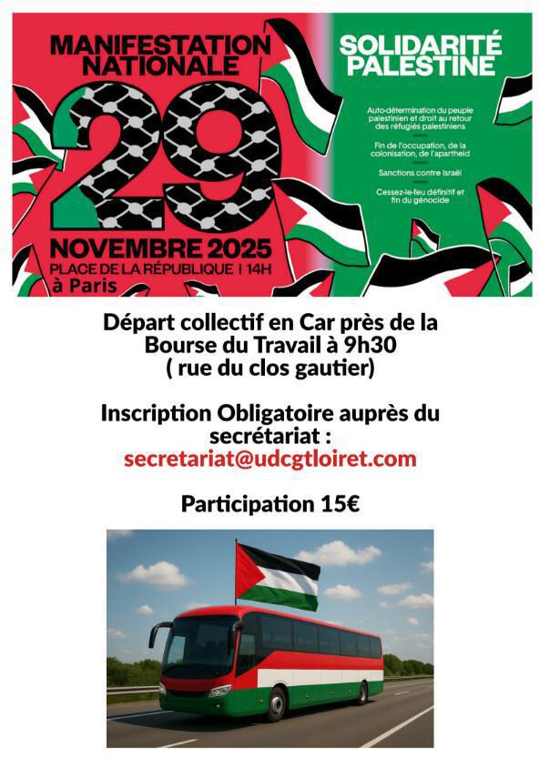 ✊ Manifestation nationale pour une paix juste et durable entre Palestiniens et Israéliens ✊
