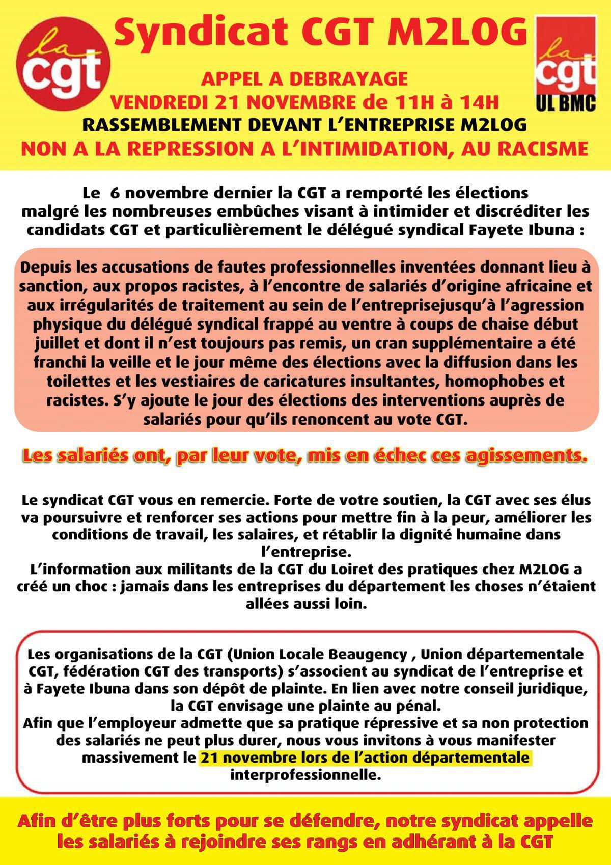 📢 SYNDICAT CGT M2LOG — Rassemblons-nous 