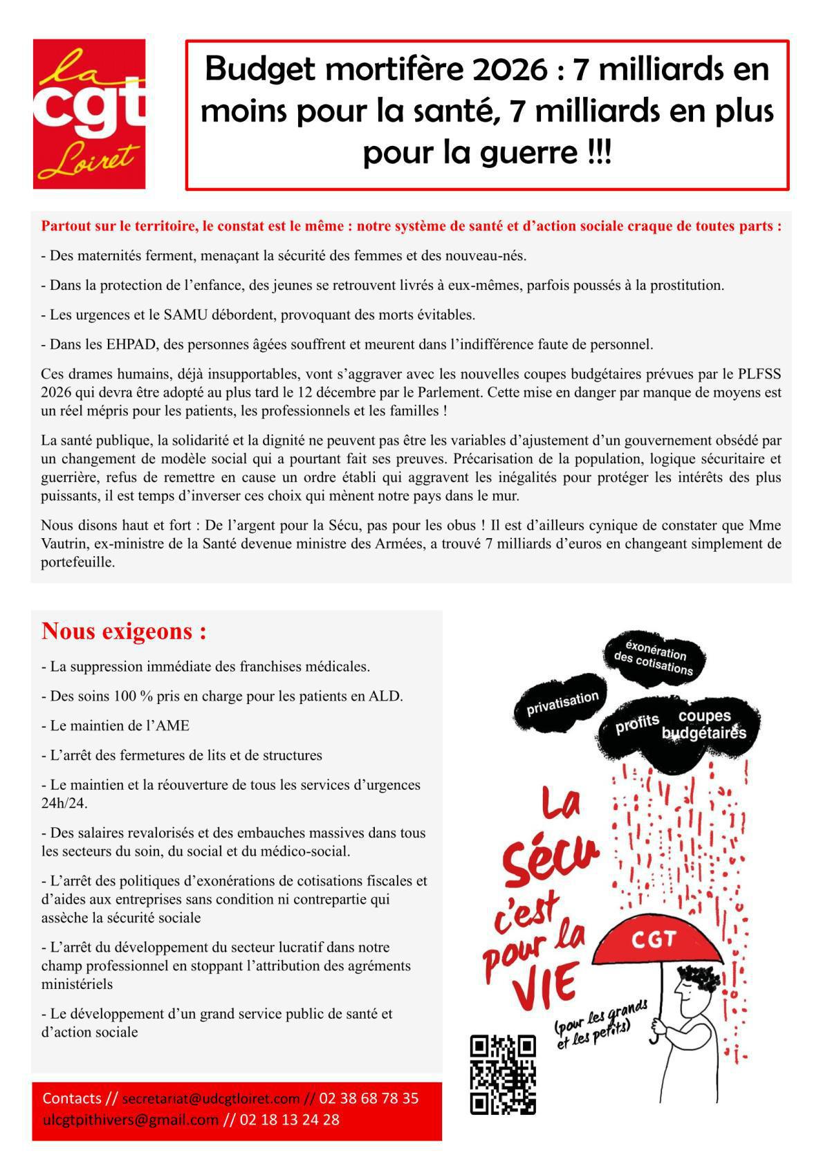 Sauvons notre hôpital public de Pithiviers - 6 décembre Sauvons notre hôpital public de Pithiviers - 6 décembre