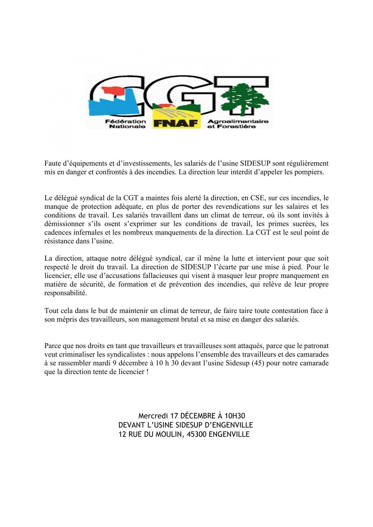 🔴 Mobilisation CGT – Mercredi 17 décembre 🔴Stop à la répression syndicale 🔴 Mobilisation CGT – Mercredi 17 décembre 🔴Stop à la répression syndicale