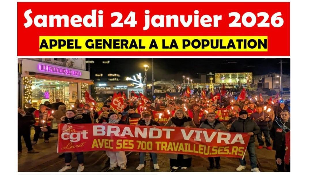 Solidarité avec les salarié·e·s de BRANDT – Manifestations du 24 janvier 2026