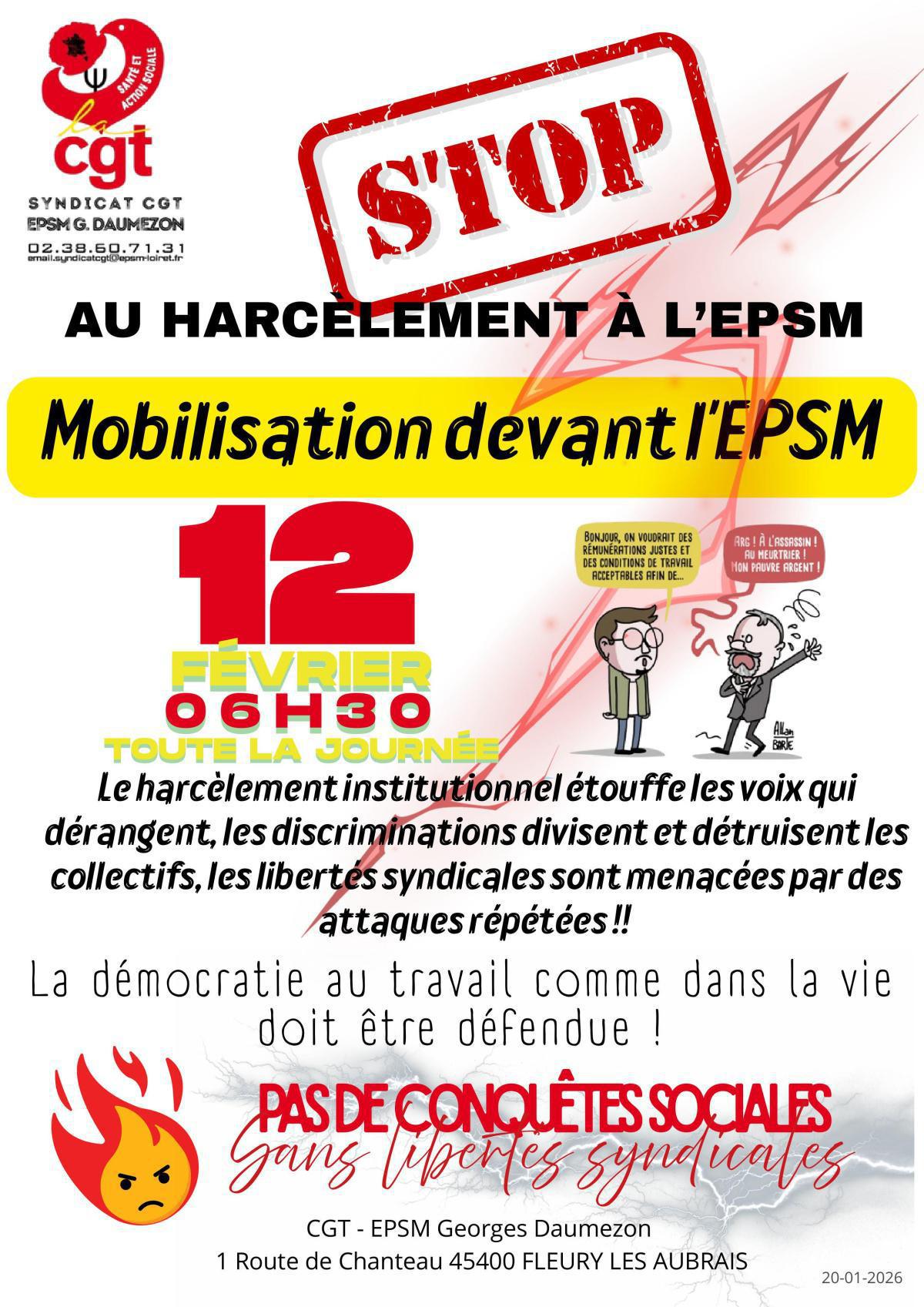 📢 Mobilisation à l'EPSM Daumezon le 12 février