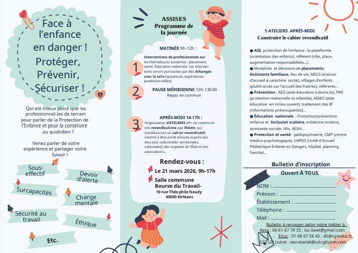 Invitation aux Assises de la Protection de l'Enfance : Placement, Santé, Éducation Invitation aux Assises de la Protection de l'Enfance : Placement, Santé, Éducation