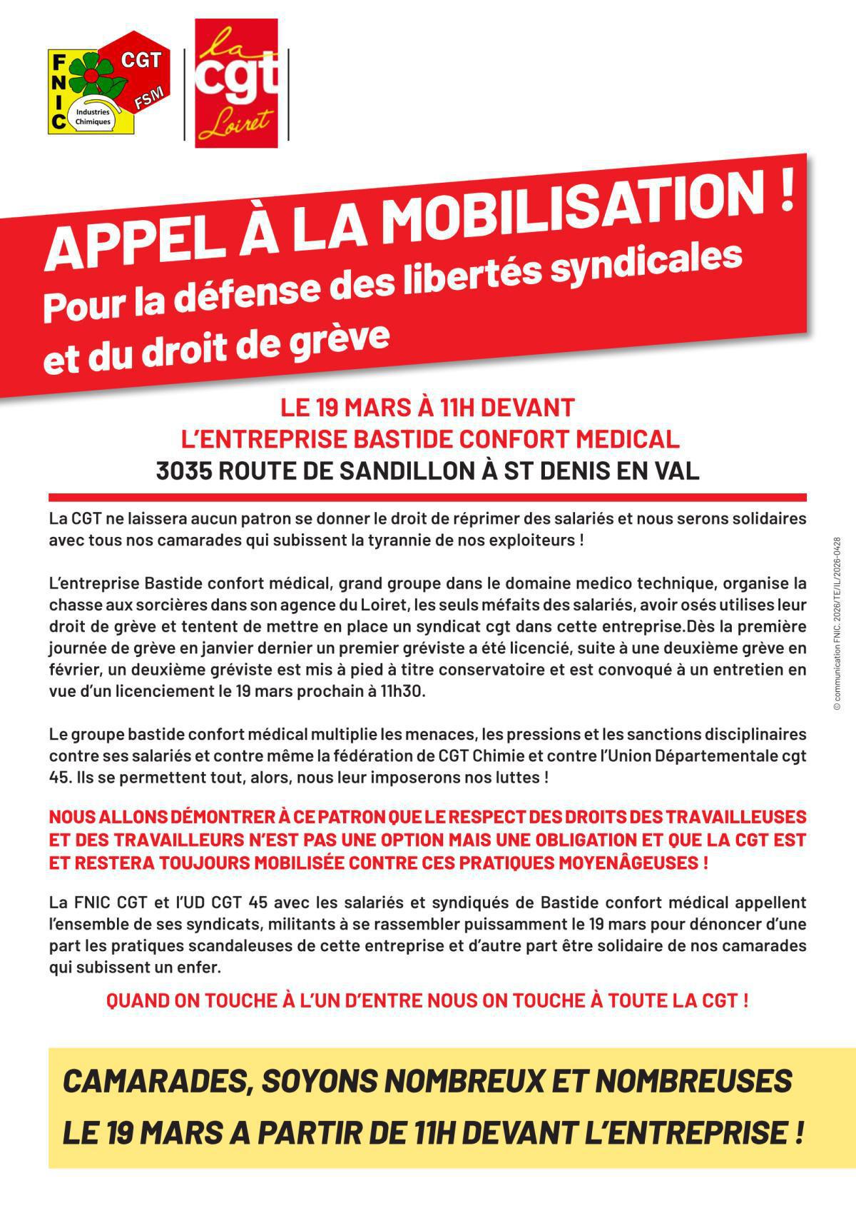 📢 APPEL À LA MOBILISATION : TOUS ET TOUTES À SAINT-DENIS-EN-VAL ! ✊