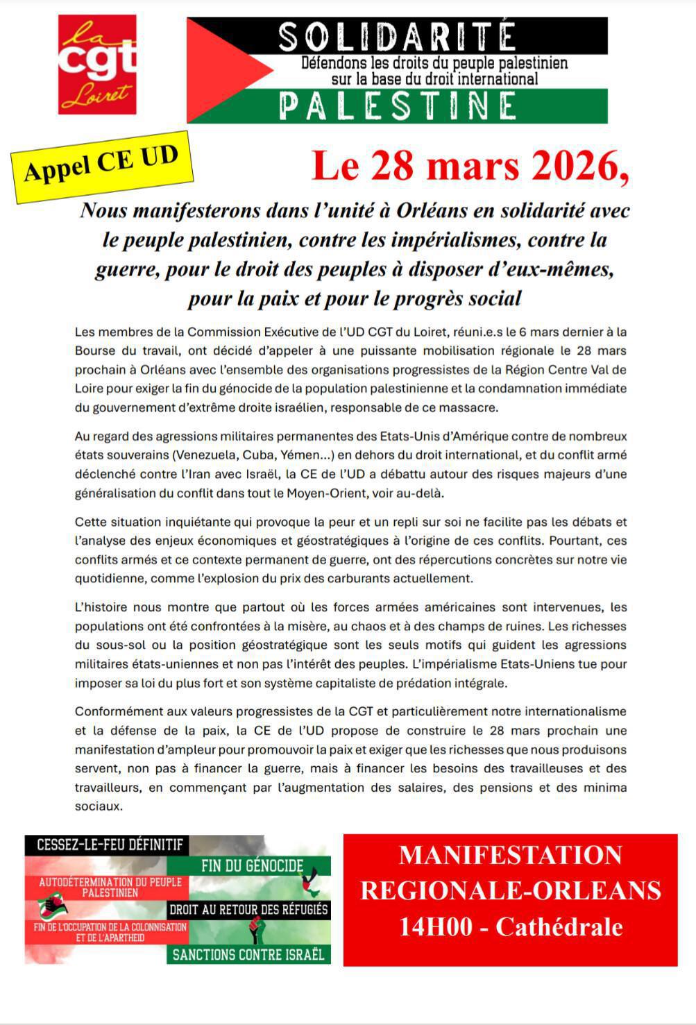 Manifestation régionale // 28 mars 