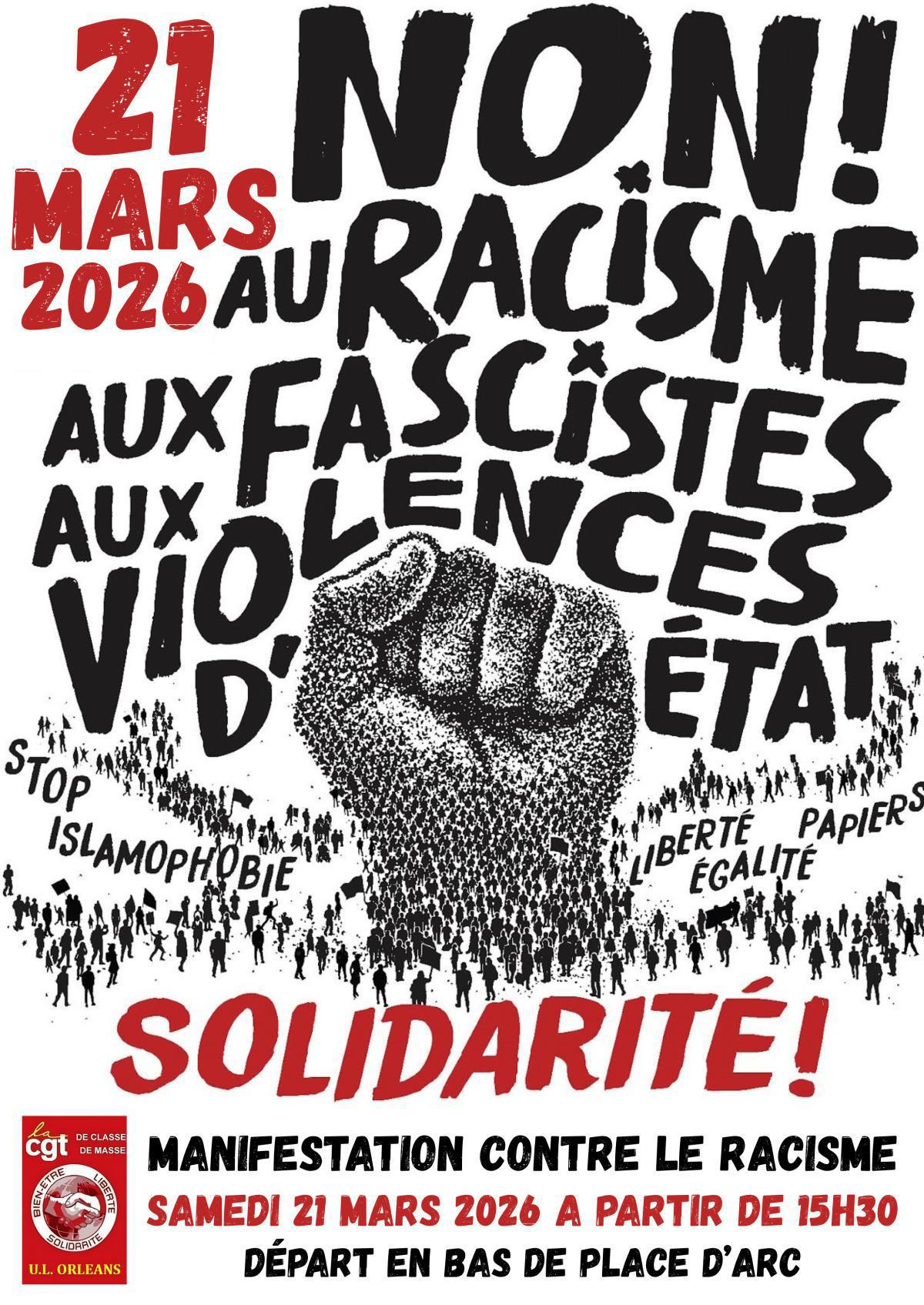 🚨 MANIFESTATION CONTRE LE RACISME 🚨