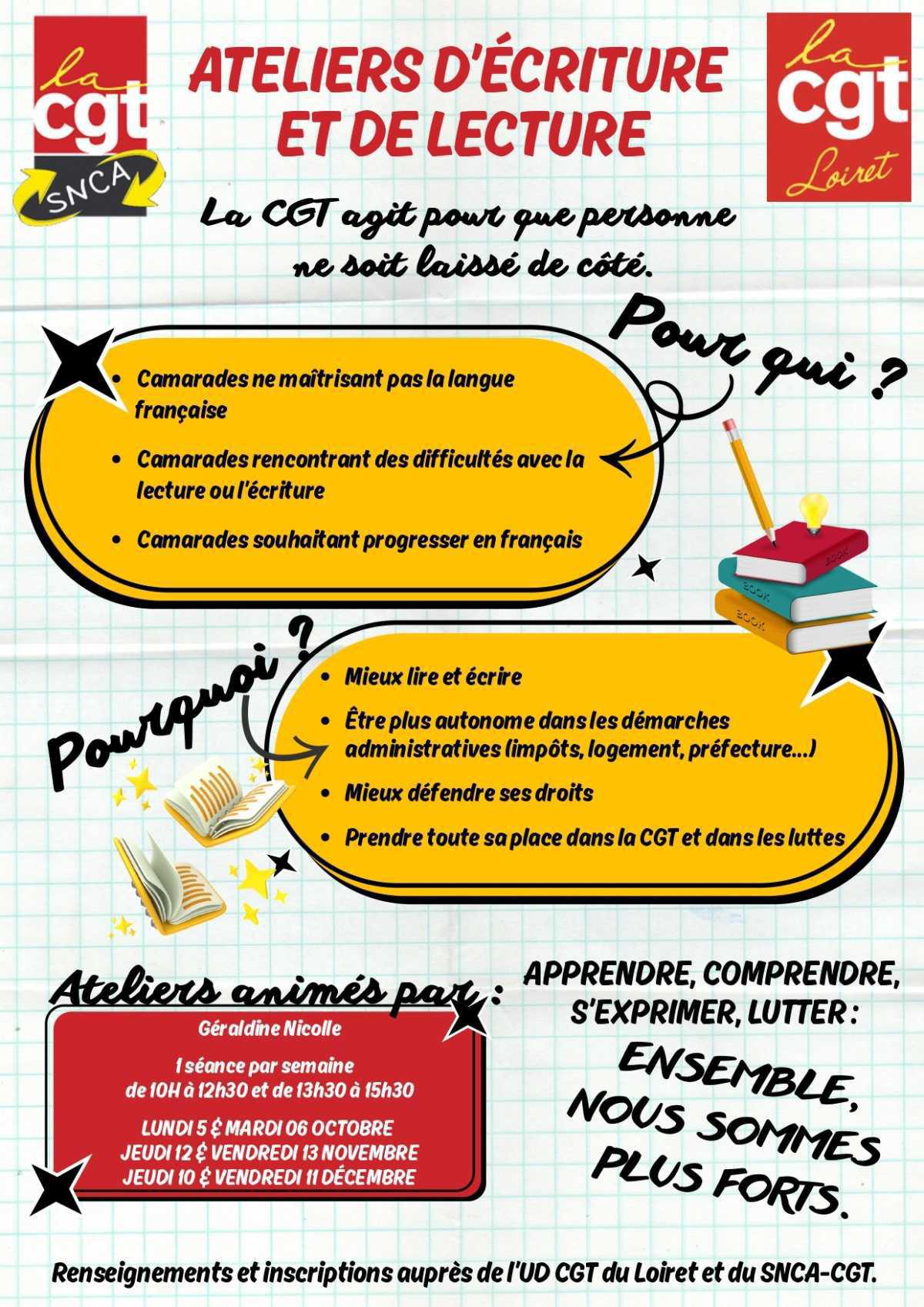 📢 ATELIERS D'ÉCRITURE ET DE LECTURE 📢 ATELIERS D'ÉCRITURE ET DE LECTURE