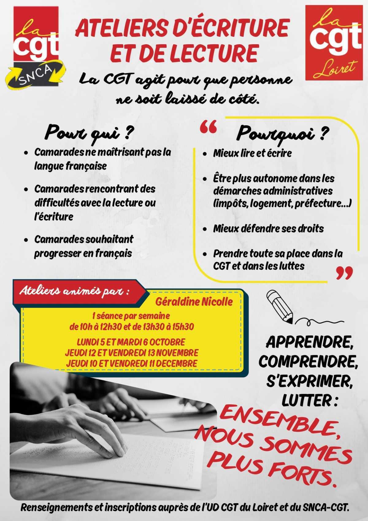 📢 ATELIERS D'ÉCRITURE ET DE LECTURE 📢 ATELIERS D'ÉCRITURE ET DE LECTURE
