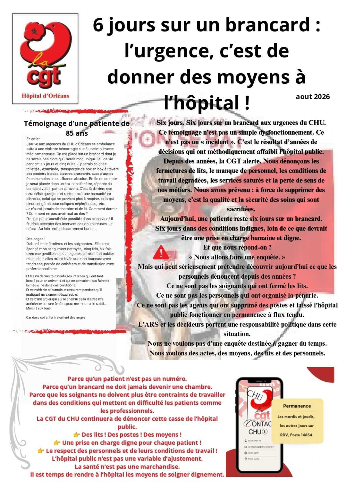 6 jours sur un brancard : l’urgence, c’est de donner des moyens à l’hôpital !