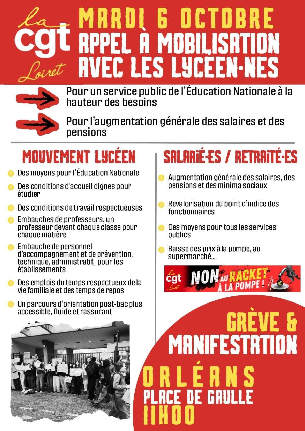 APPEL À MOBILISATION AVEC LES LYCÉEN·NES