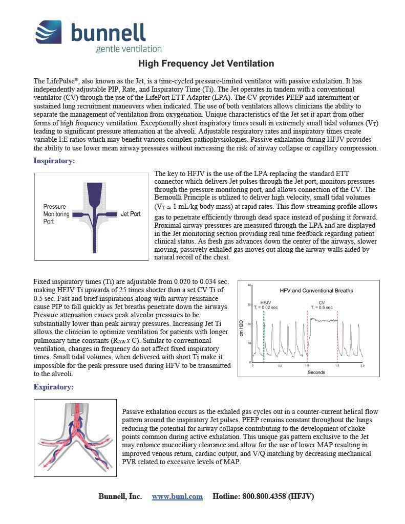 Overview of High Frequency Jet Ventilation