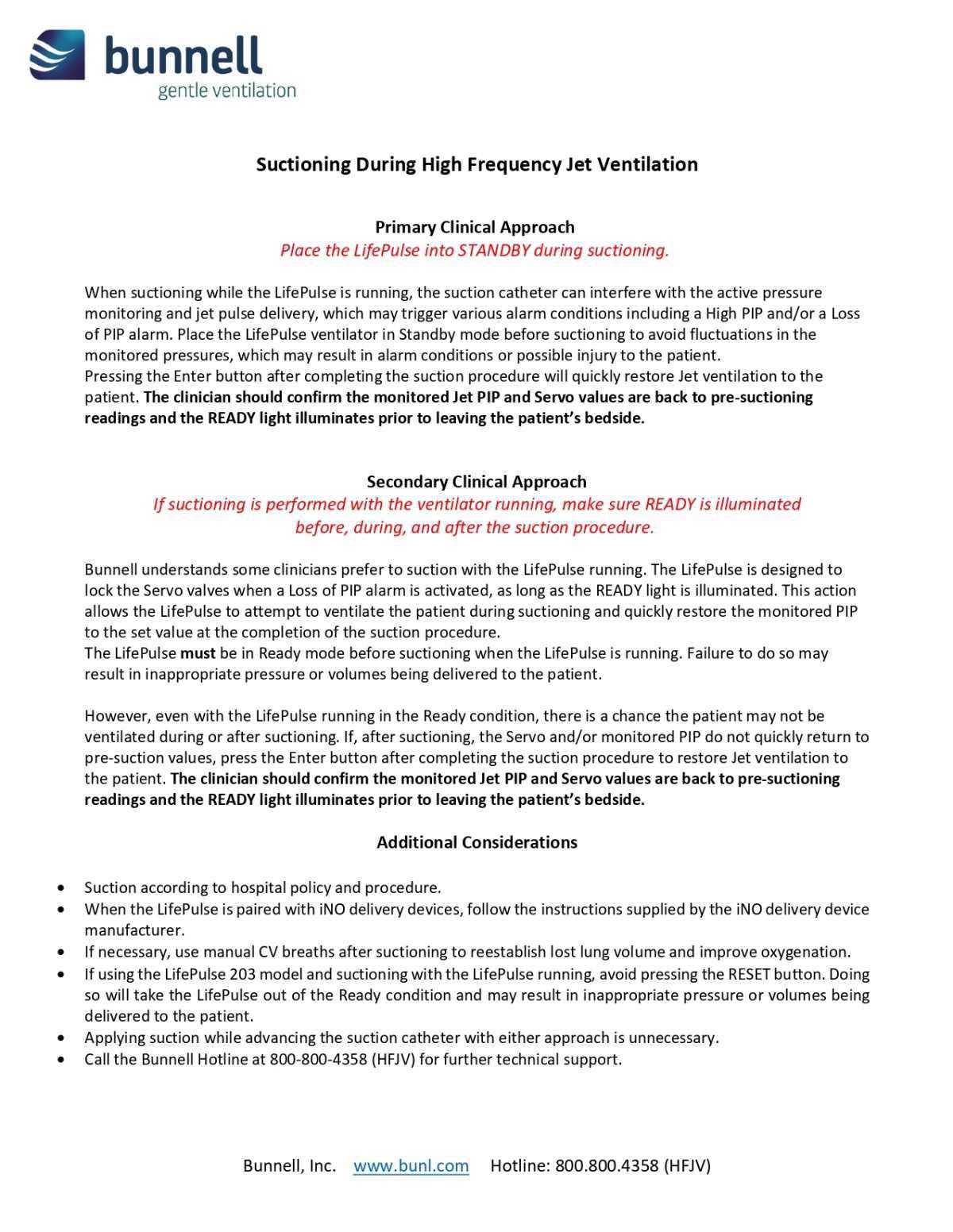 In-Line Suction on the LifePulse Jet Ventilator