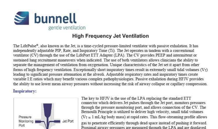 Overview of High Frequency Jet Ventilation