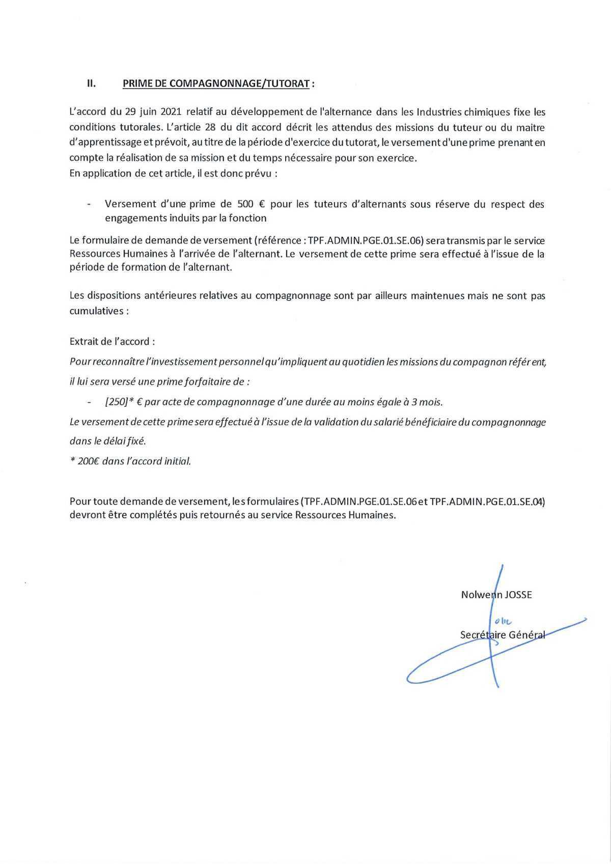 Primes de mobilité & Compagnonnage/Tutorat