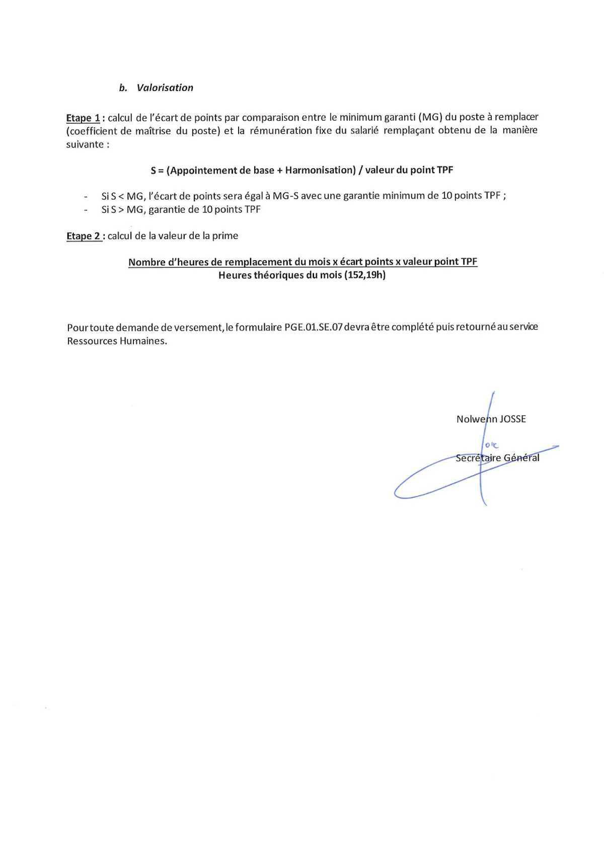 Primes de remplacement