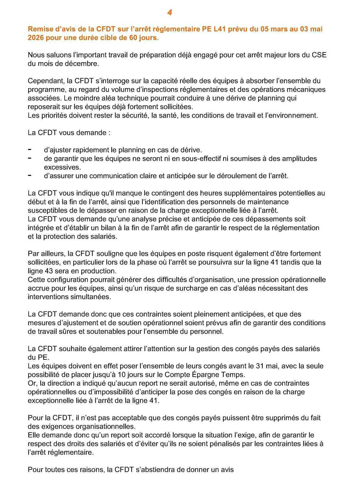 CSE du 22 janvier 2026