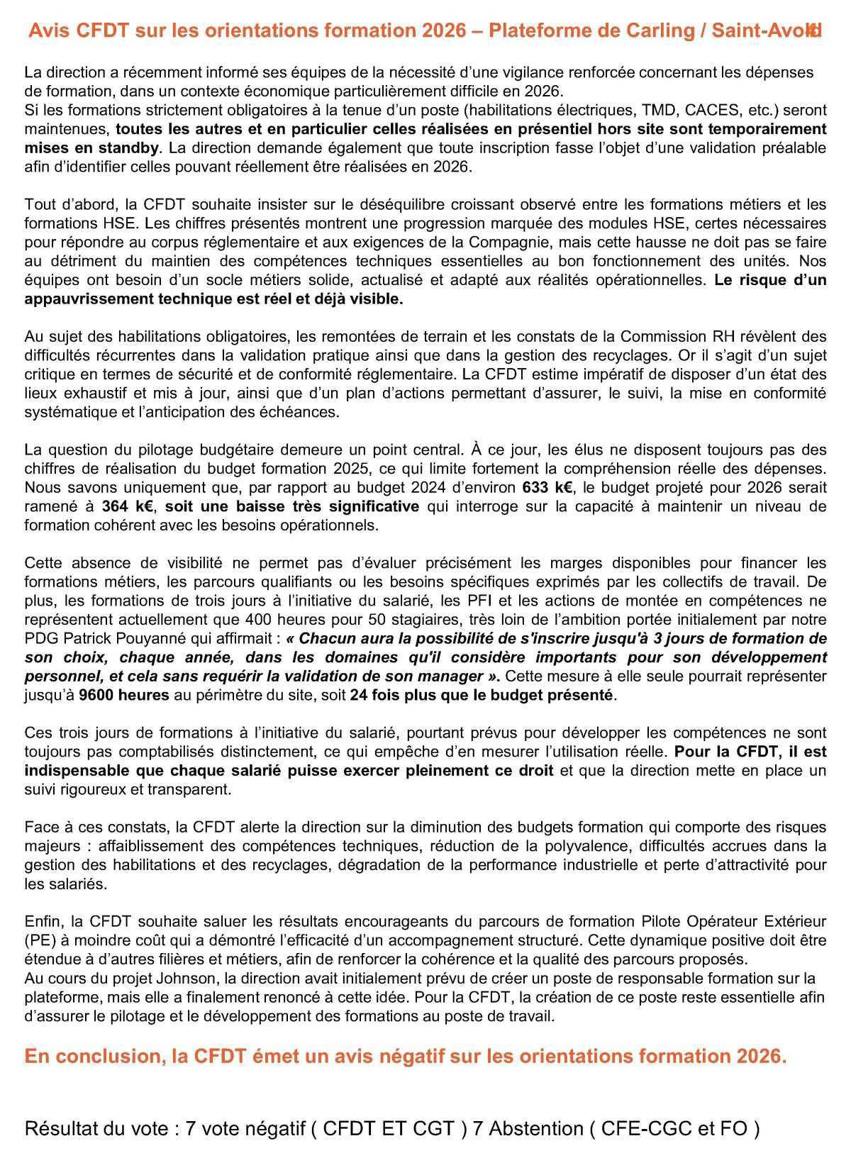 CSE du 19 février 2026