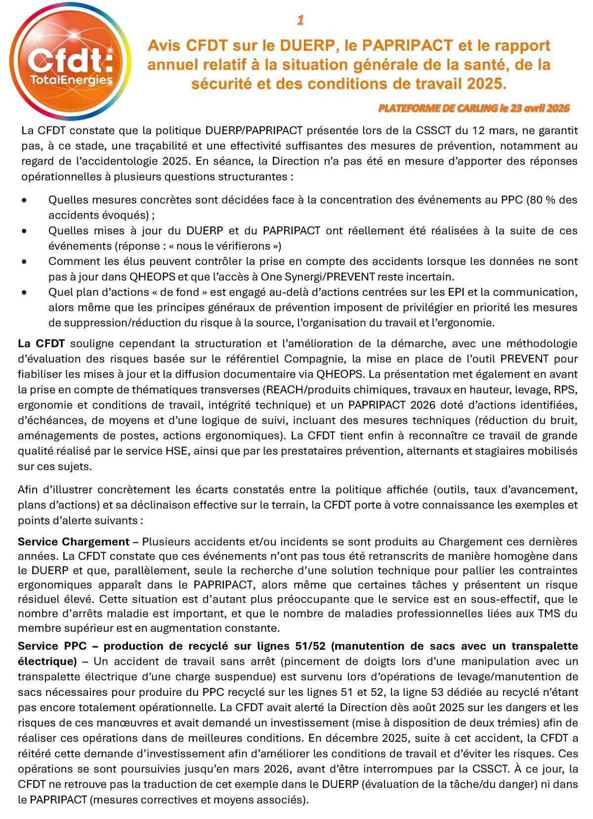 DUERP, PAPRIPACT & rapport annuel santé/sécurité 2025
