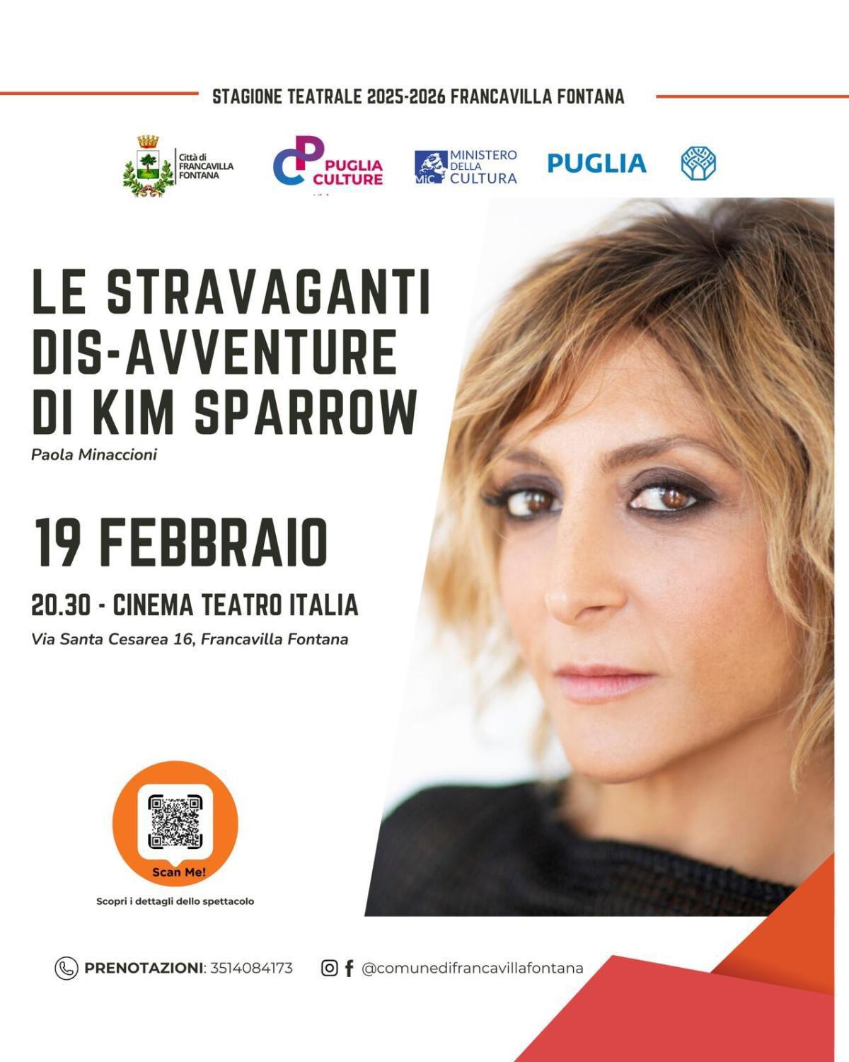 "Le Stravaganti Dis-Avventure di Kim Sparrow" con Paola Minaccioni (start h. 20.30)