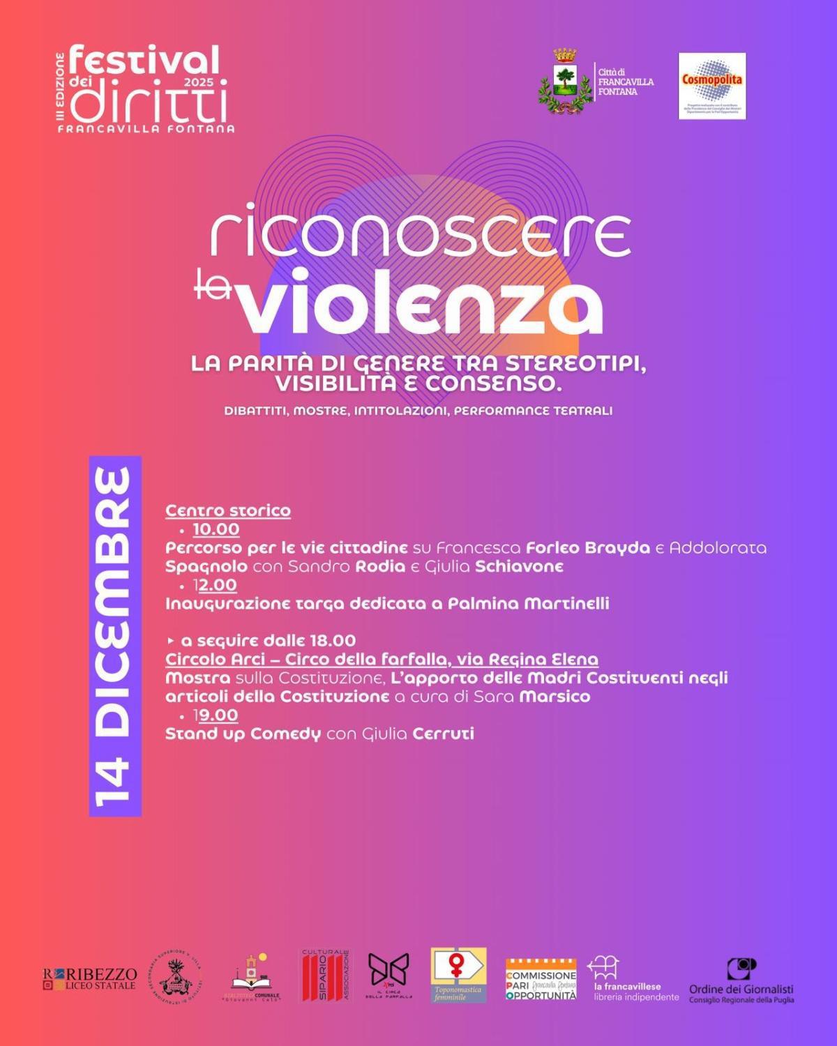 Festival dei Diritti "Riconoscere la violenza" (dalle ore 10.00)