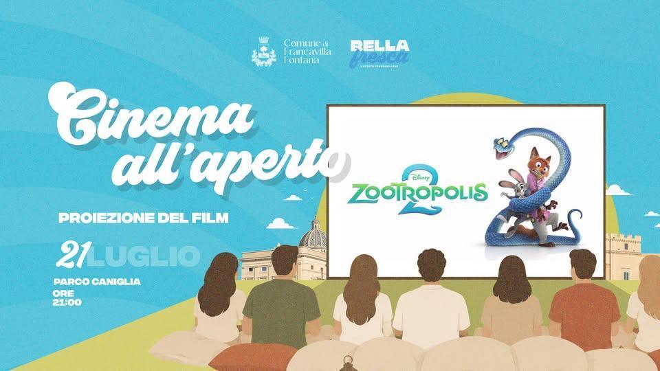 Cinema all'Aperto - proiezione del Film "Zootropolis 2" (inizio ore 21.00)