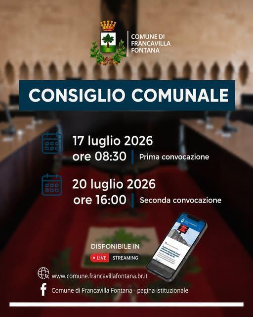 Consiglio Comunale (prima convocazione ore 8.30)