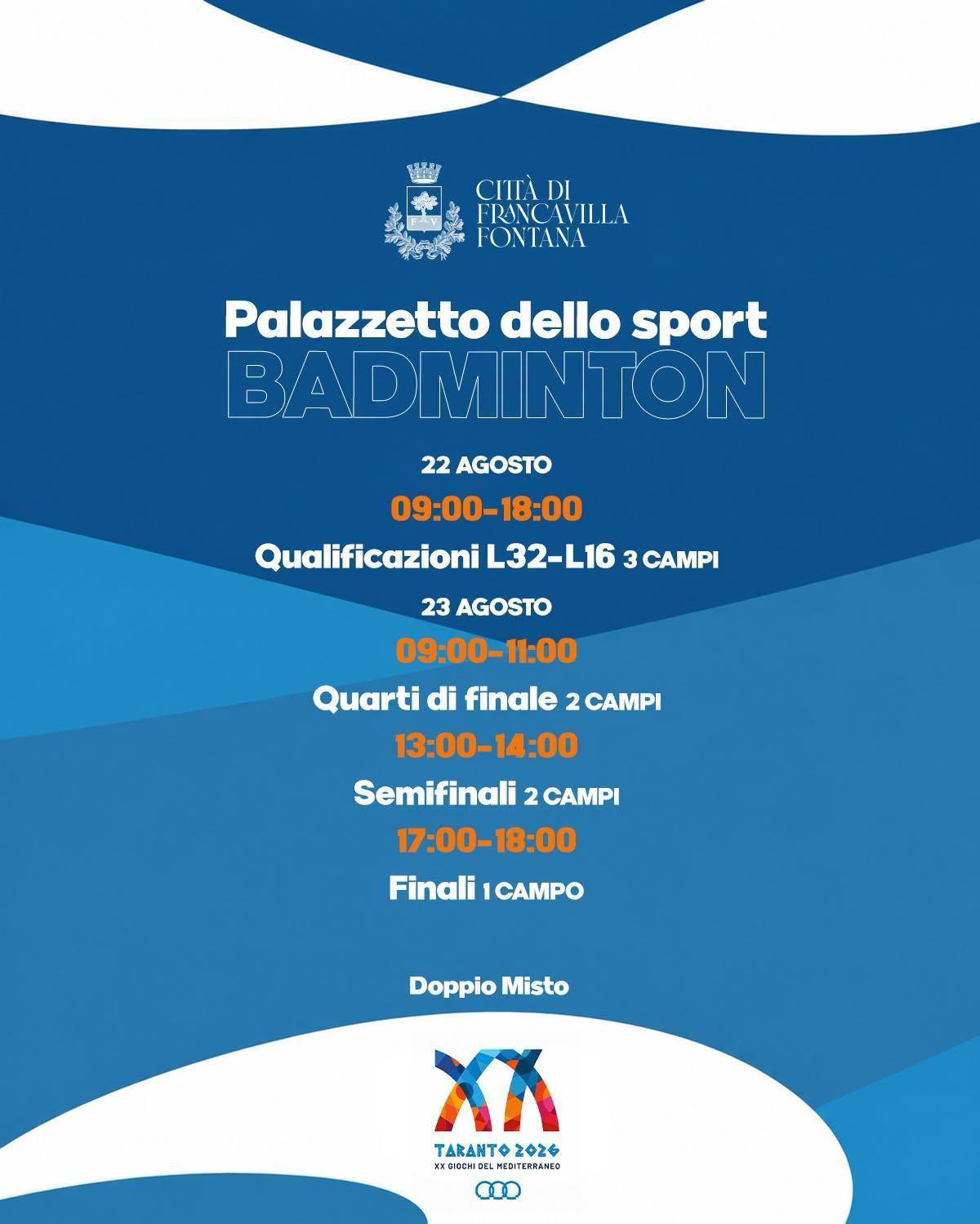 XX Giochi del Mediterraneo di Taranto 2026 XX Giochi del Mediterraneo di Taranto 2026